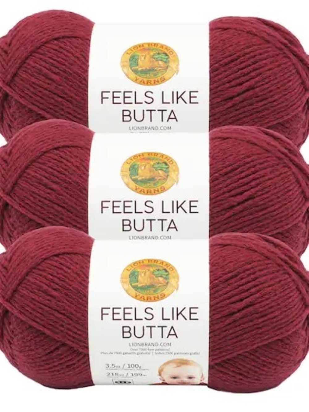 Lion Brand Feels Like Butta Thick & Quick Brick Red Yarn 3 Pack RETIRED